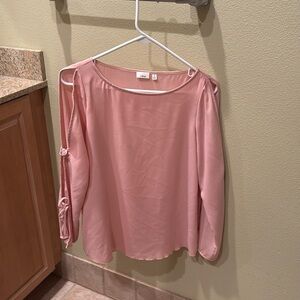 Wilfred woman's baby pink long sleeve top with ties on the sleeves